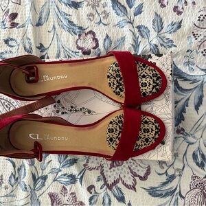 CL by Laundry Red Heels with Gold Accents